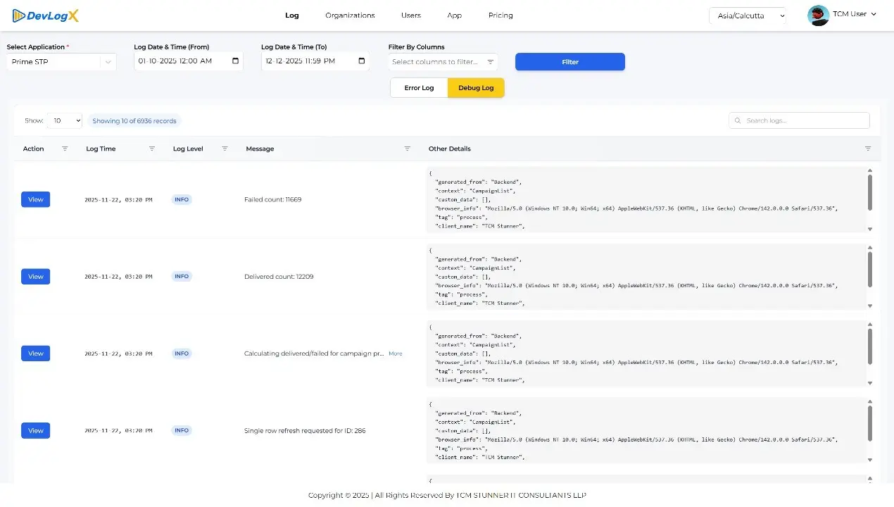 DevLogX Dashboard