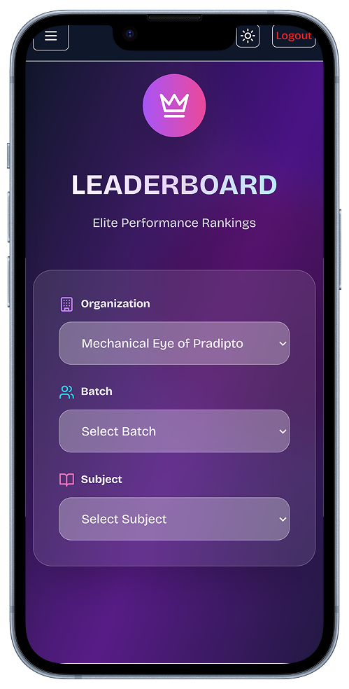 Learnis Leaderboard mobile view